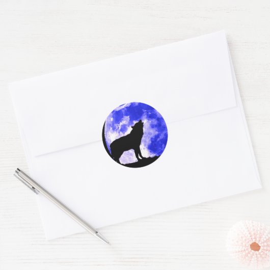 Wolf Ronde Sticker (Envelop)