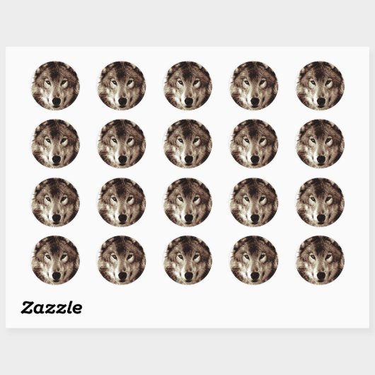 Wolf Ronde Sticker (Vel)