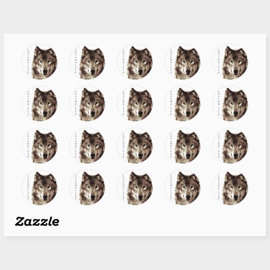 Wolf Ronde Sticker (Vel)