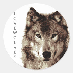 Wolf Ronde Sticker