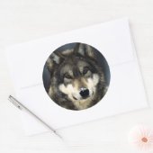 Wolf Ronde Sticker (Envelop)