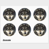 Wolf Ronde Sticker (Vel)