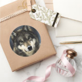 Wolf Ronde Sticker (Geschenken)