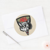 wolf ronde sticker (Envelop)