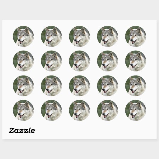 Wolf Ronde Sticker (Vel)