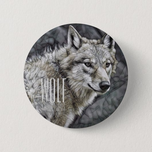Wolf (Ronde Tin Badge) Ronde Button 5,7 Cm (Voorkant)