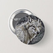Wolf (Ronde Tin Badge) Ronde Button 5,7 Cm (Voorkant /achterkant)