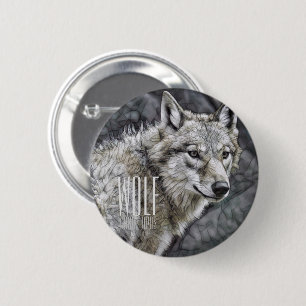 Wolf (Ronde Tin Badge) Ronde Button 5,7 Cm