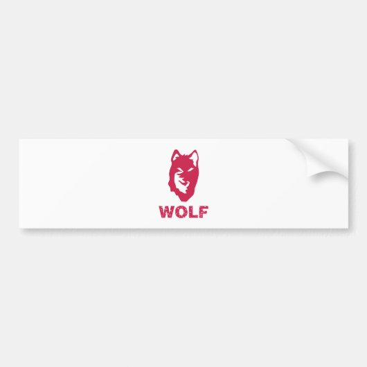 Wolf (rood) bumpersticker (Voorkant)