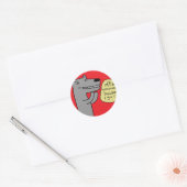 Wolf (rood) ronde sticker (Envelop)