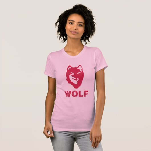 Wolf (rood) t-shirt (Voorkant volledig)