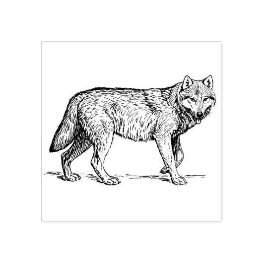 Wolf Rubber stempel (Afrduk)