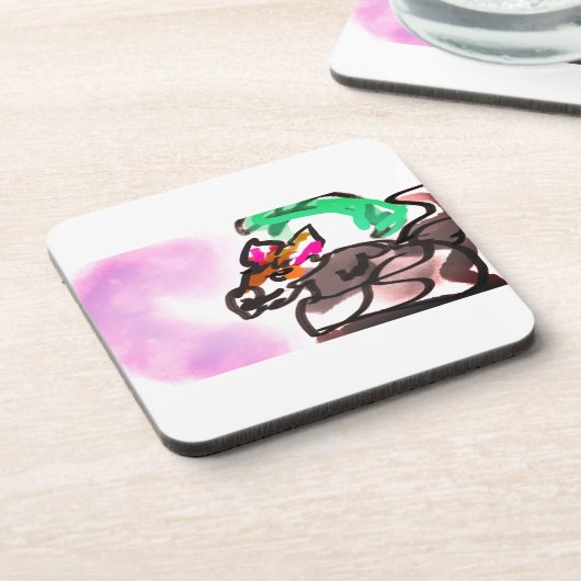 Wolf run in autumn bier onderzetter (Linkerzijde)