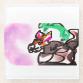 Wolf run in autumn glazen onderzetter (Voorkant)