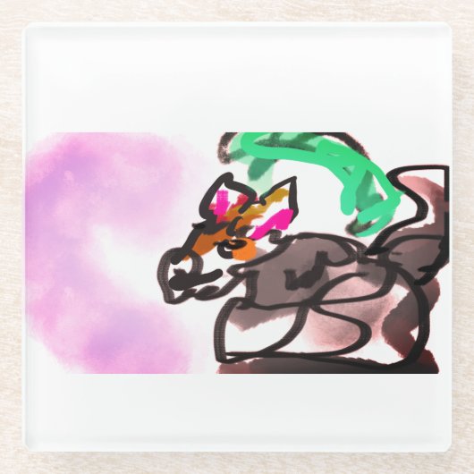 Wolf run in autumn glazen onderzetter (Voorkant)