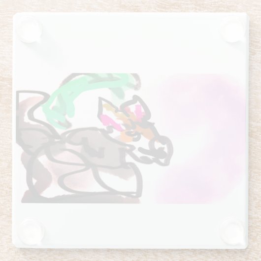 Wolf run in autumn glazen onderzetter (Achterkant)