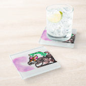 Wolf run in autumn glazen onderzetter (Schuin)