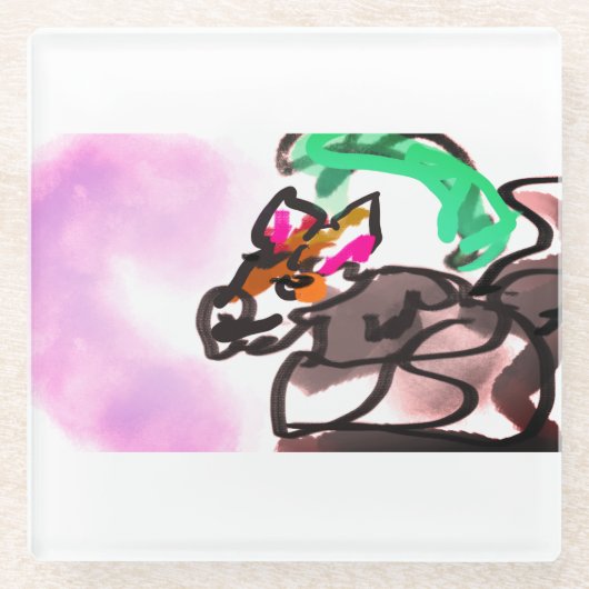 Wolf run in autumn glazen onderzetter (Voorkant)