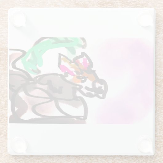 Wolf run in autumn glazen onderzetter (Achterkant)