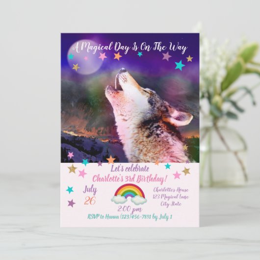 Wolf 's nachts kaart (Staand voorkant)