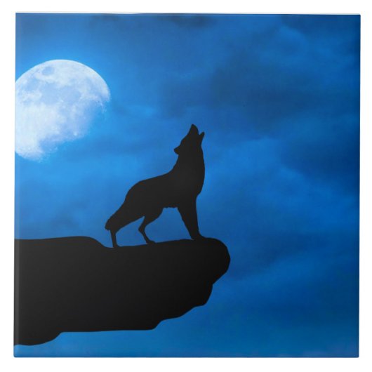 Wolf 's nachts tegeltje (Voorkant)