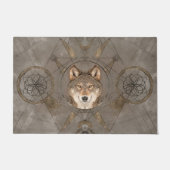 Wolf Sacred Geometry Digital Art Deurmat (Voorkant)