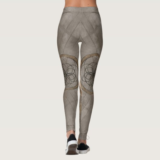 Wolf Sacred Geometry Digital Art Leggings (Achterkant)