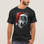 Wolf Santa Christmas Funny New Year Xmas Party Chr T-shirt (Voorkant)
