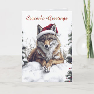 Wolf Santa Christmas Kaart