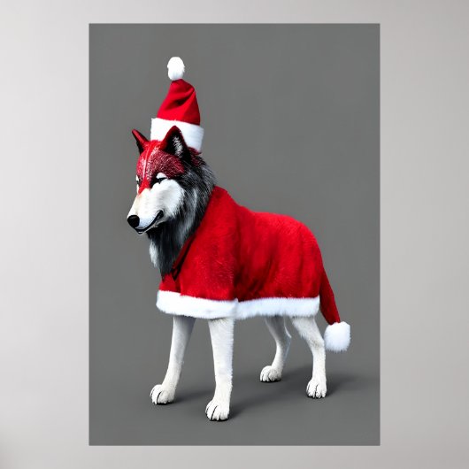 Wolf Santa Claus | AI Art Poster (Voorkant)