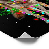Wolf Santa Hat Christmas Lights Wolf Lover Animal  Poster (Hoek)