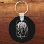 Wolf Schaap Horror Griezelen Folklore Eng Goth Alt Sleutelhanger (Voorkant)