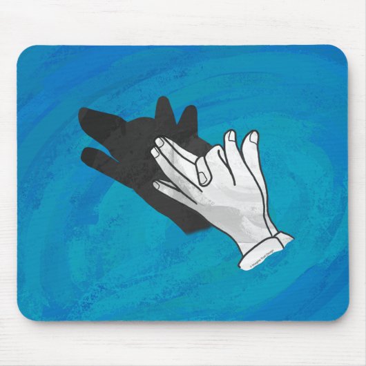 Wolf Schaduw op Blauw Muismat (Voorkant)