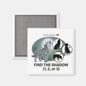 Wolf Schaduw Overeenkomen Magneet (Voorkant / Achterkant)