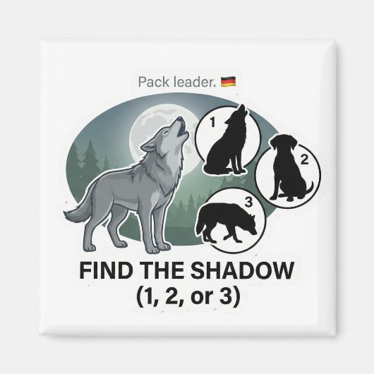 Wolf Schaduw Overeenkomen Magneet (Voorkant)