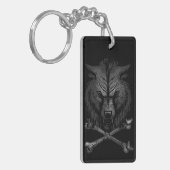 Wolf Schedel en Kruisbeenderen Sleutelhanger (Voorkant Links)