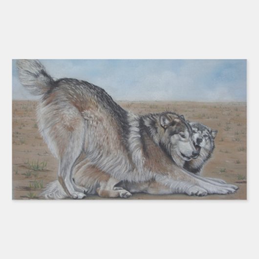 Wolf schilderachtig Wildlife Realist Art stickers (Voorkant)