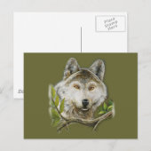 Wolf schilderen met enkel gezicht briefkaart (Voorkant / Achterkant)