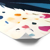 Wolf schilderij schattige hond kleurrijke wilde di poster (Hoek)