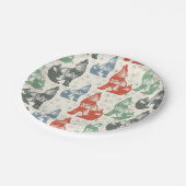 wolf seamless pattern, wolf lover papieren bordje (Gekanteld)