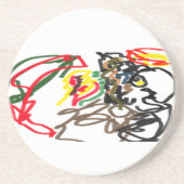 Wolf set Herfst Zandsteen Onderzetter (Voorkant)