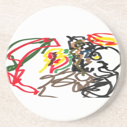 Wolf set Herfst Zandsteen Onderzetter (Voorkant)