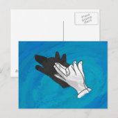 Wolf Shadow op Blue Briefkaart (Voorkant / Achterkant)