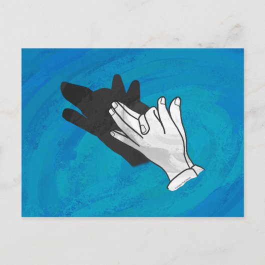 Wolf Shadow op Blue Briefkaart (Voorkant)