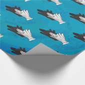 Wolf Shadow op Blue Cadeaupapier (Hoek)