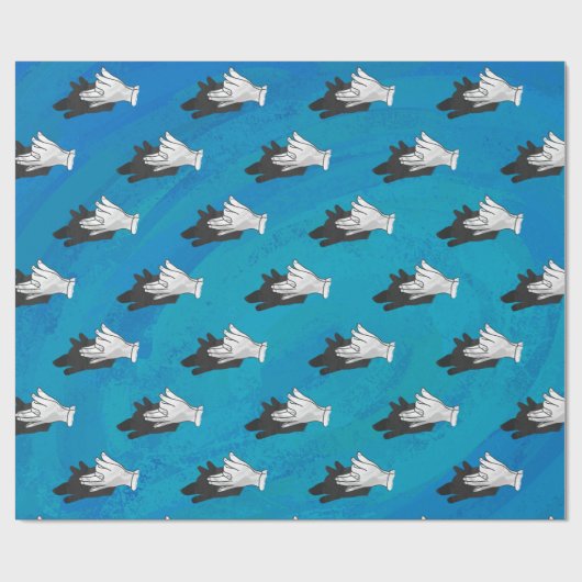 Wolf Shadow op Blue Cadeaupapier (Vlak)