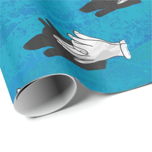 Wolf Shadow op Blue Cadeaupapier (Rol Hoek)