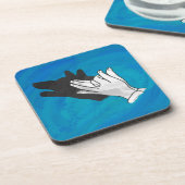 Wolf Shadow op Blue Drankjes Onderzetter (Linkerzijde)