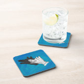 Wolf Shadow op Blue Drankjes Onderzetter (Rechterzijde)