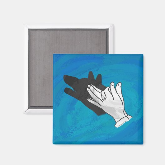 Wolf Shadow op Blue Magneet (Voorkant / Achterkant)